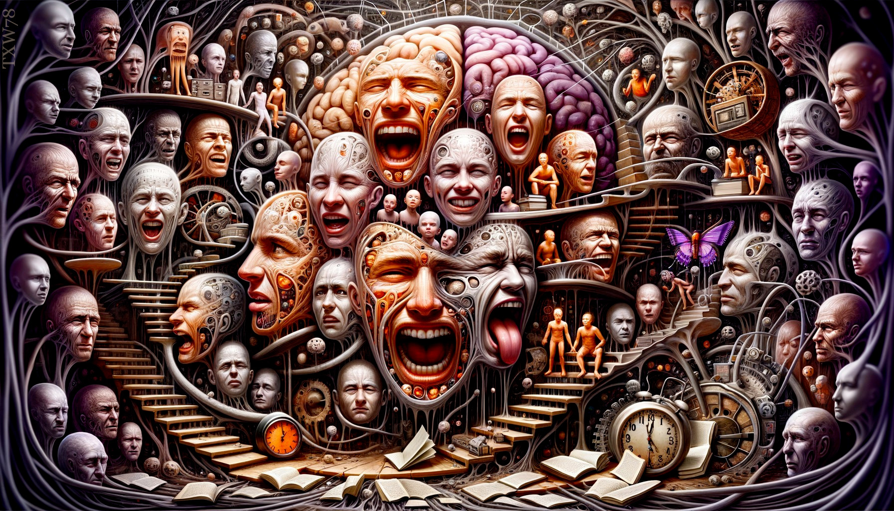 Surreal Assembly of Human Faces and Emotions