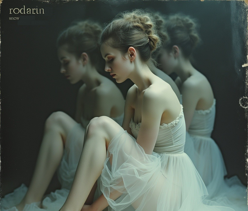 Serene Young Woman in Delicate White Dress
