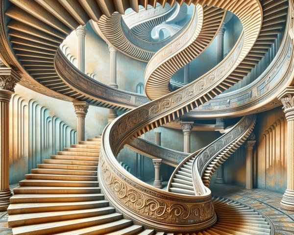 Intricate Spiral Staircase in Opulent Interior Design