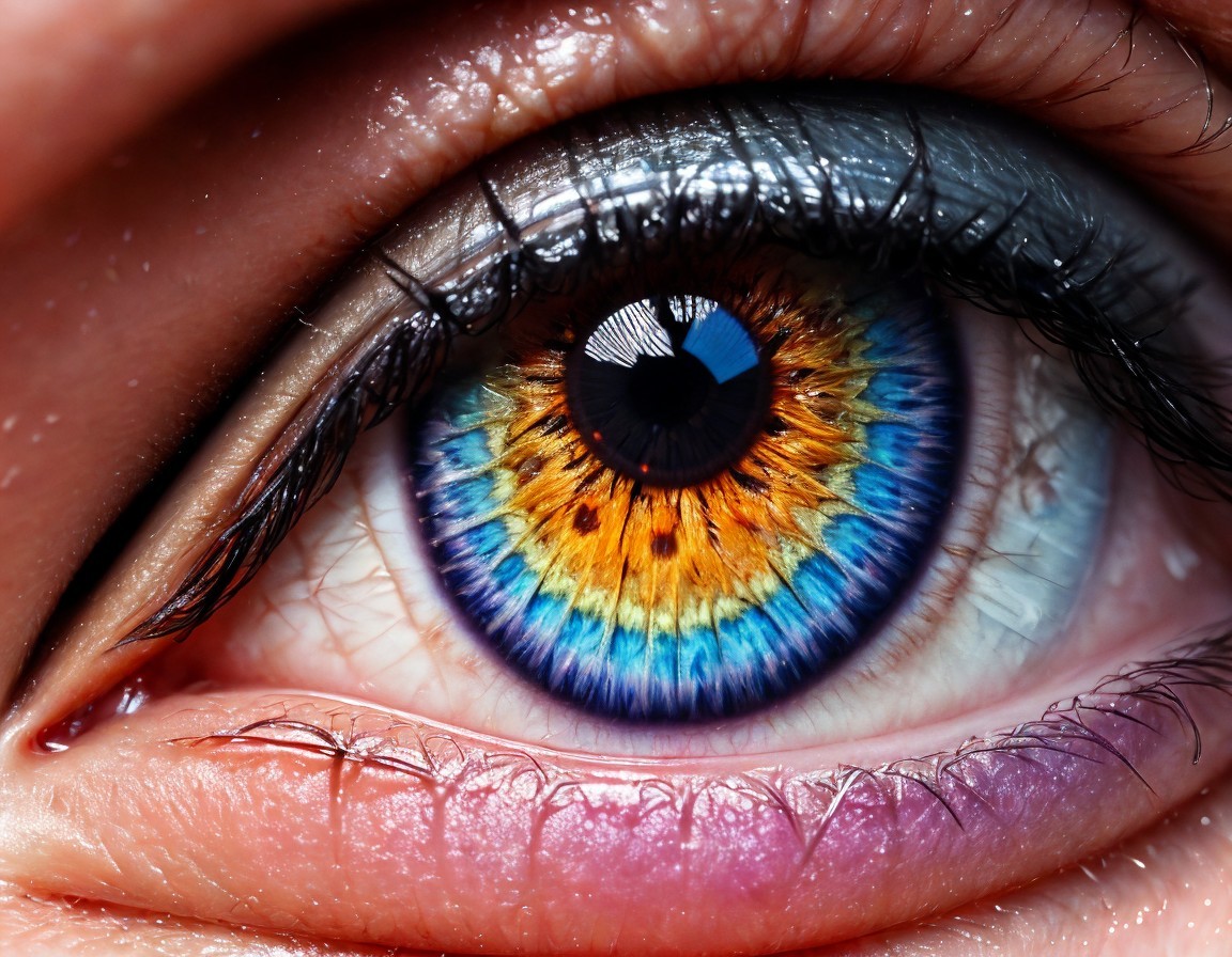 Detailed Close-Up of Vibrant Blue Human Eye