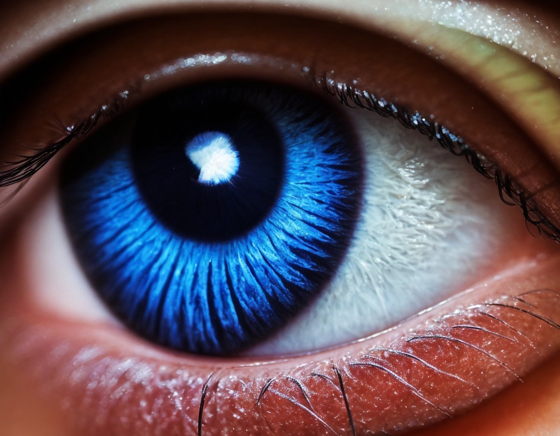 Detailed Close-Up of Vibrant Blue Human Eye