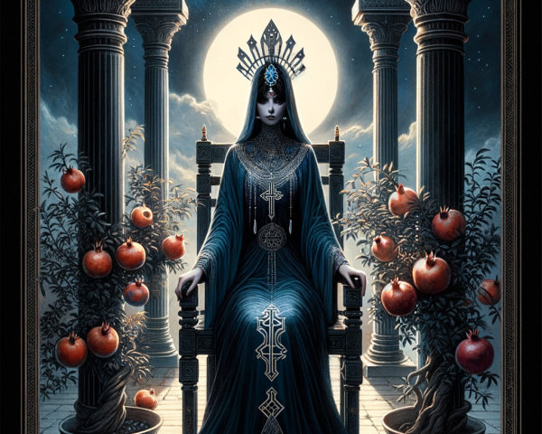 High Priestess Tarot Card with Gothic Elements