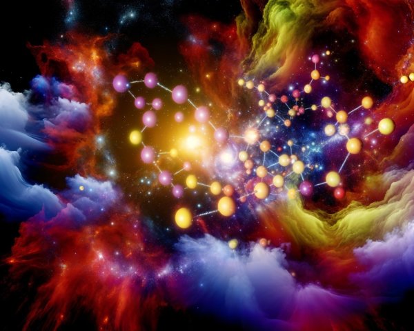 Vibrant Cosmic Nebula in Deep Colors and Stars