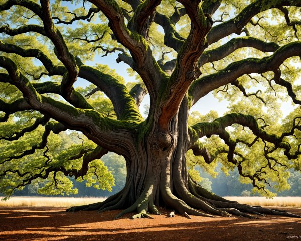 Majestic Ancient Tree in a Serene Natural Setting