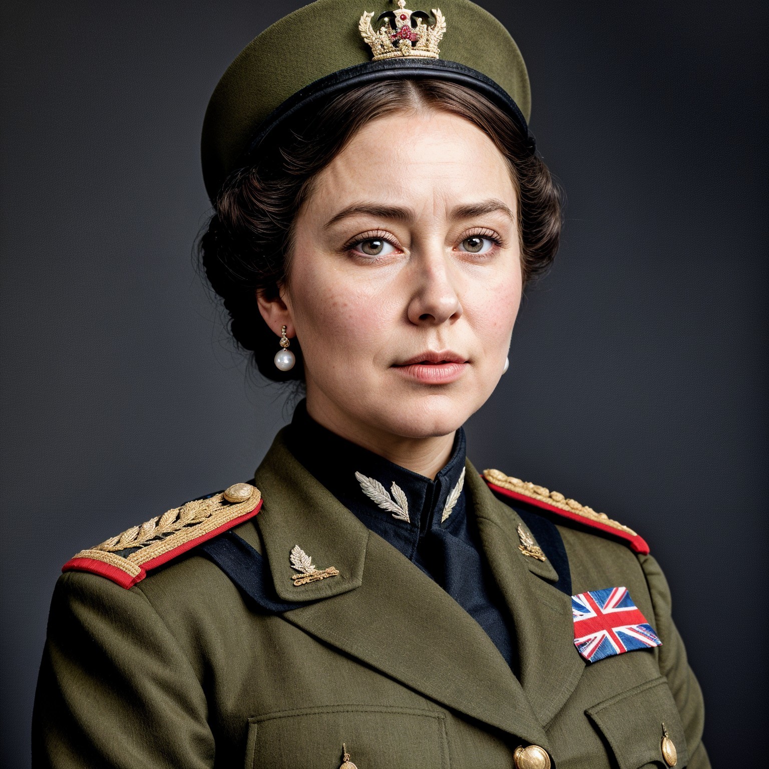 Woman in Historical British Military Uniform