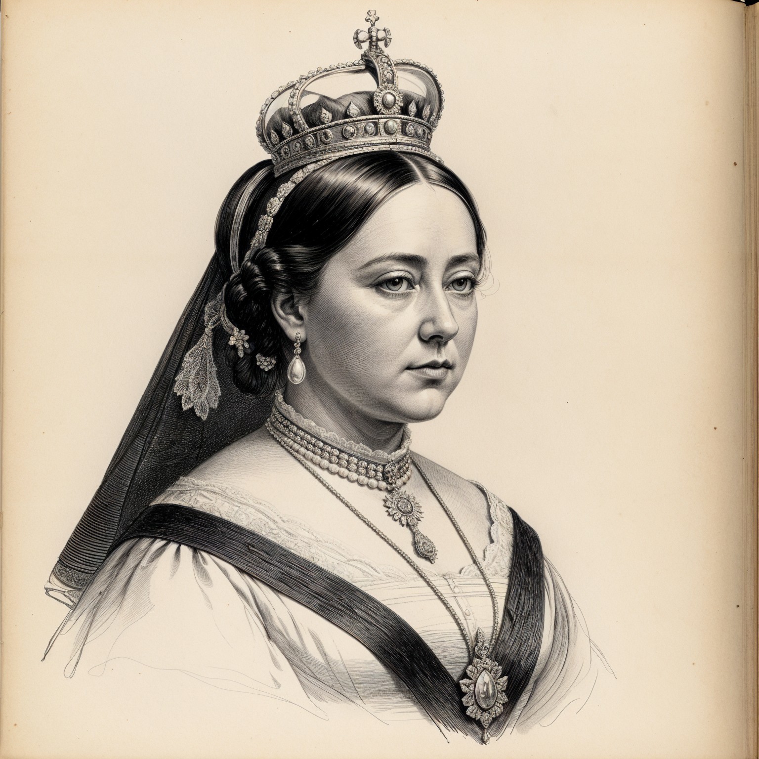 Black and White Portrait of a Regal Woman