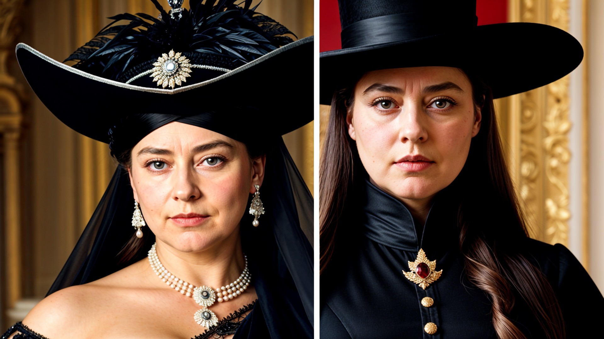 Split Portrait of a Woman in Two Distinct Styles