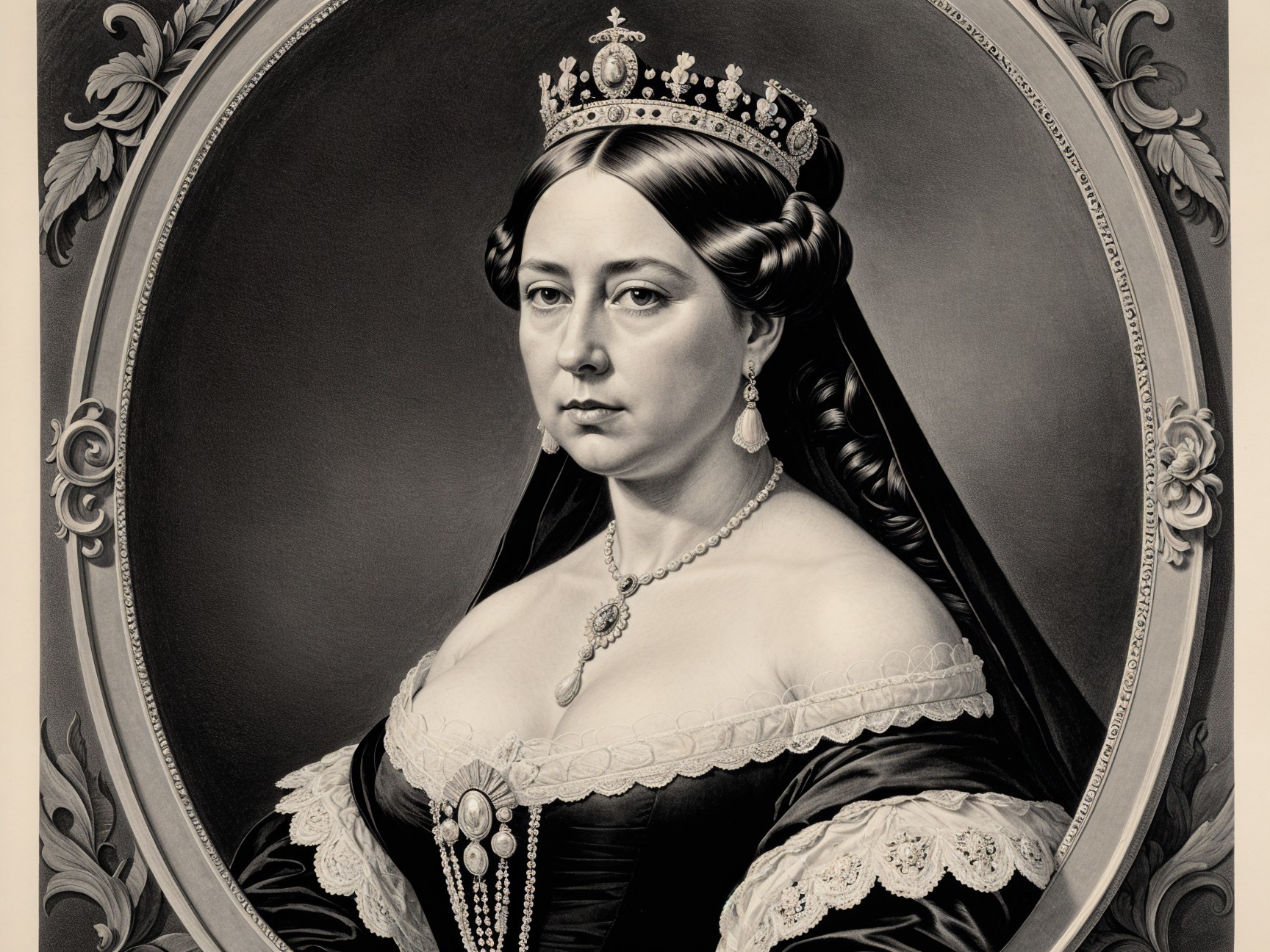 Victorian Portrait of a Woman in Regal Attire