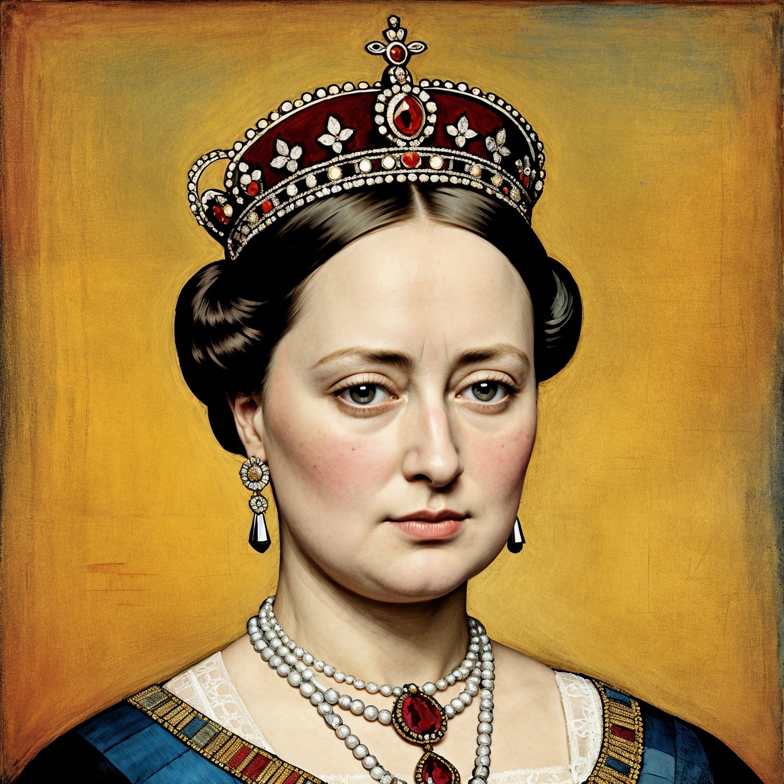 Detailed Portrait of Young Queen Victoria in Oil
