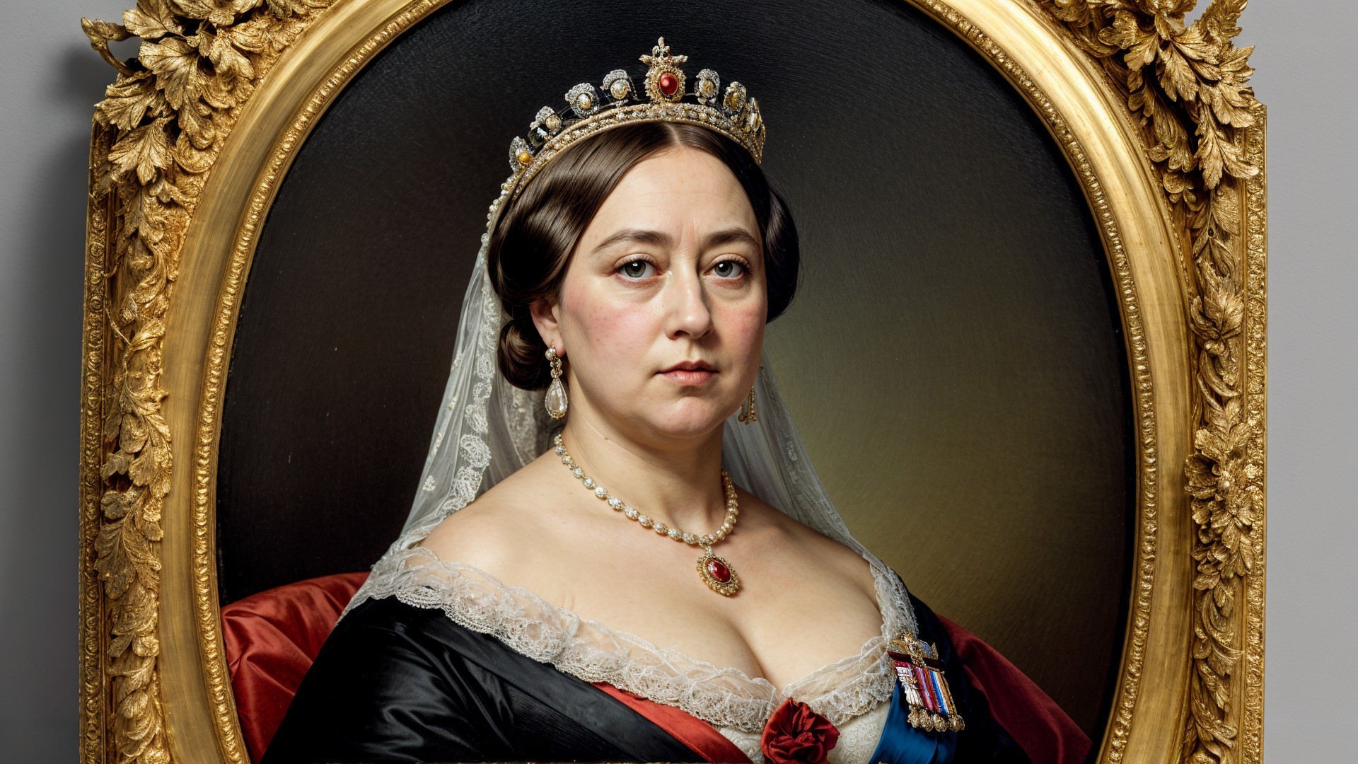 Regal Portrait of a Woman in Opulent Attire