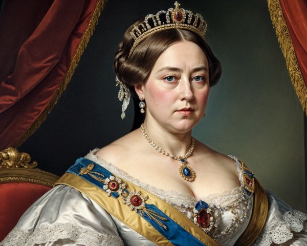 Regal portrait of a queen in elegant attire