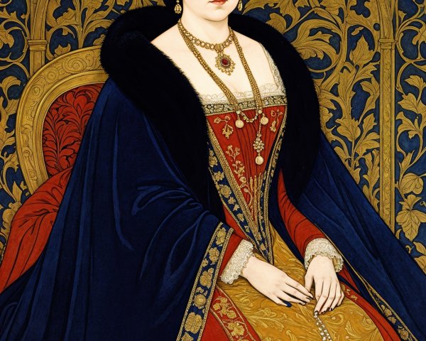 Regal Woman in Elaborate Historical Attire Portrait