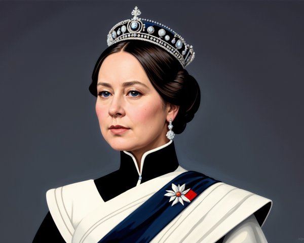 Regal portrait of a woman in a jeweled crown