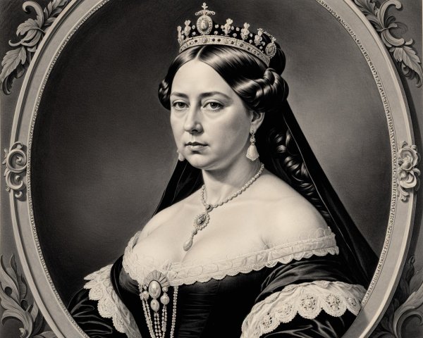 Victorian Portrait of a Woman in Regal Attire