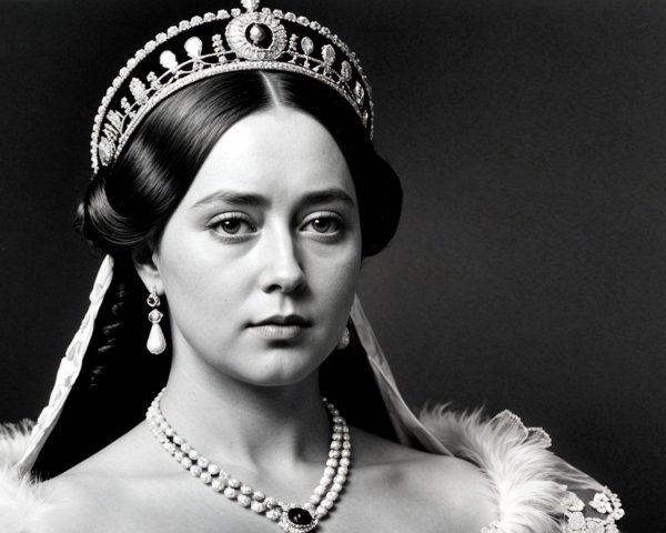 Regal portrait of a woman in an elaborate crown