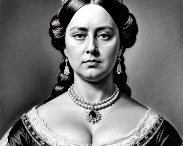 Regal Portrait of a Queen in Monochromatic Style