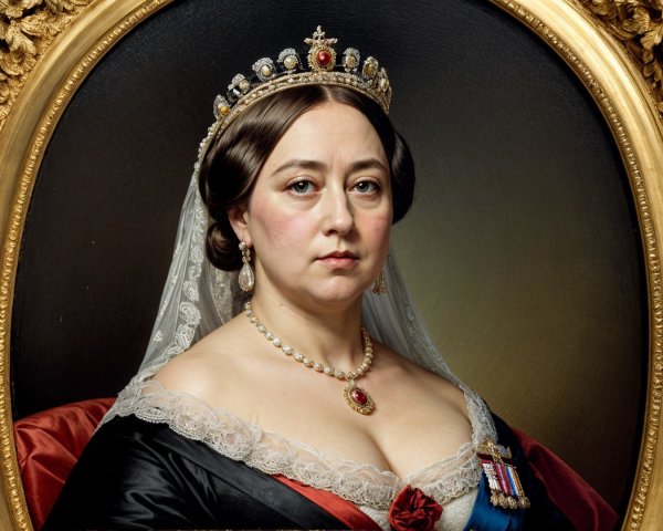 Regal Portrait of a Woman in Opulent Attire