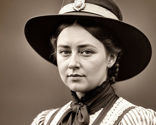 Vintage Portrait of Woman in Historical Costume
