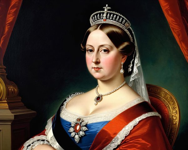Oil Painting Portrait of Young Queen Victoria