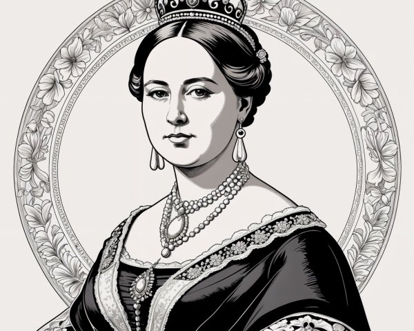 Elegant Portrait of a Royal Figure in Opulent Attire