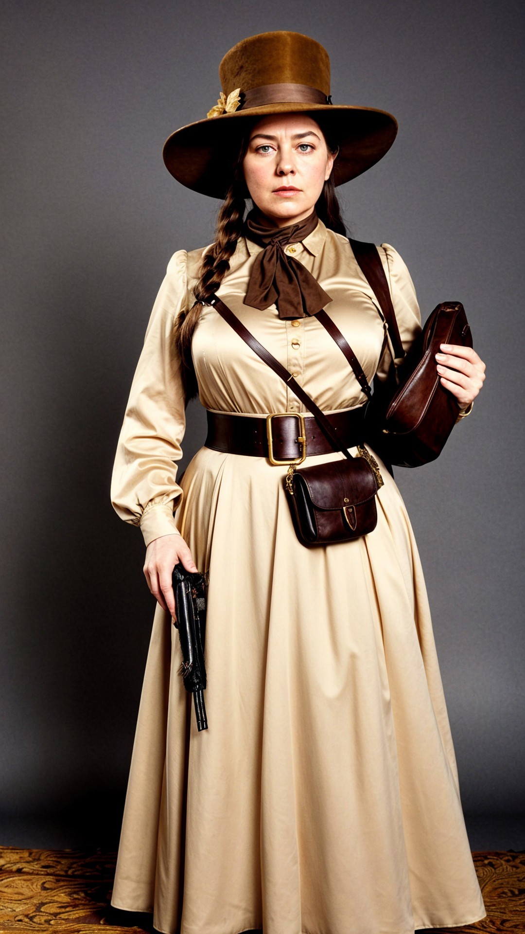 Vintage-Inspired Western Outfit with Revolver