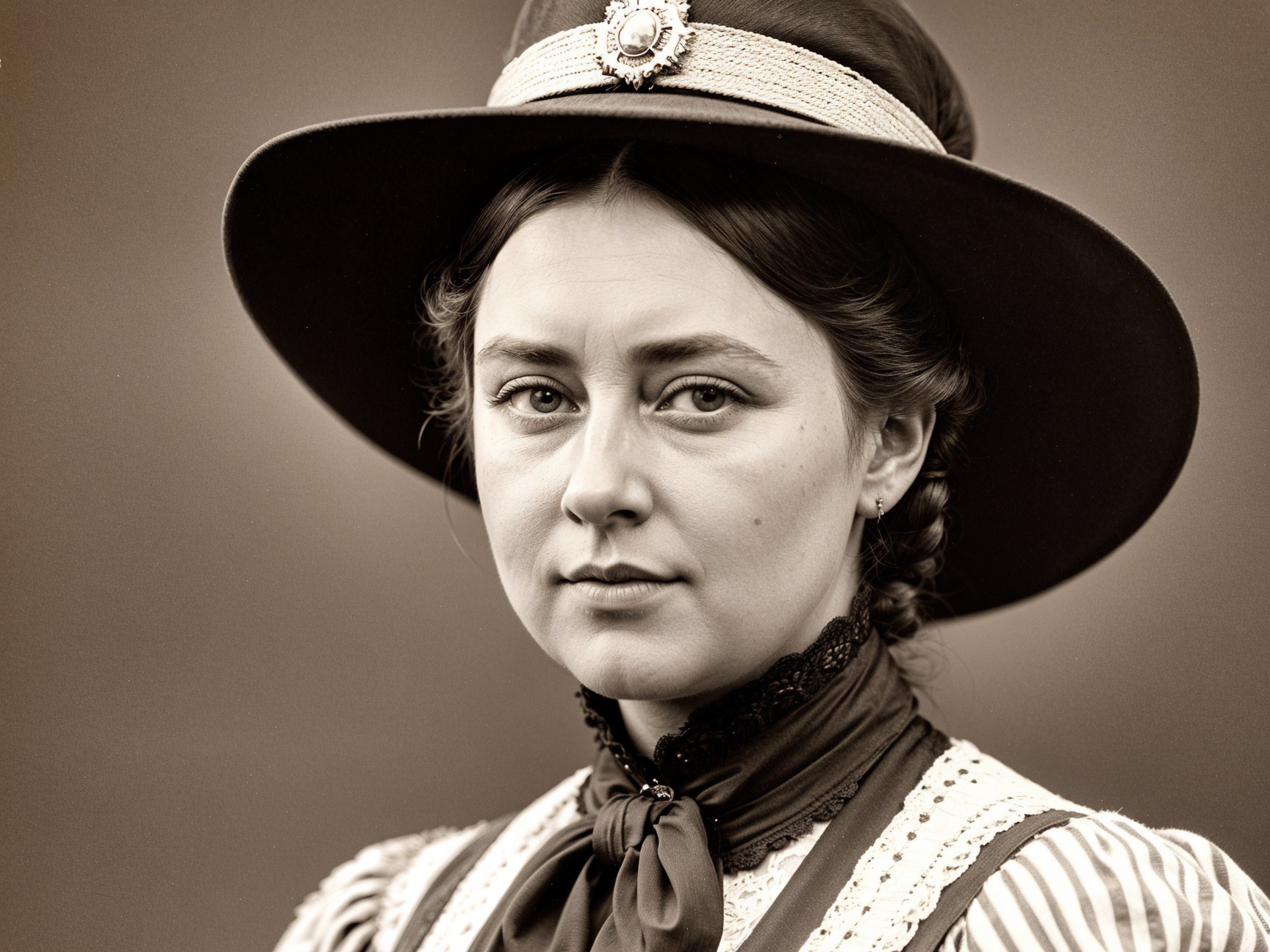 Vintage Portrait of Woman in Historical Costume