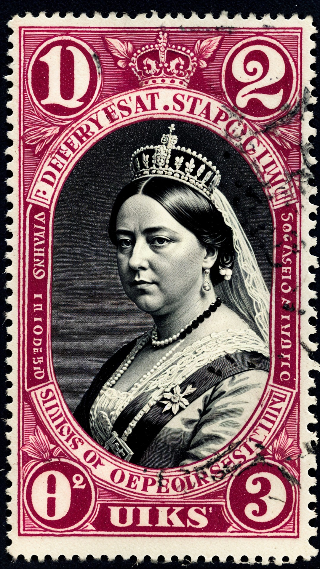 Vintage Postage Stamp of Queen Victoria's Portrait