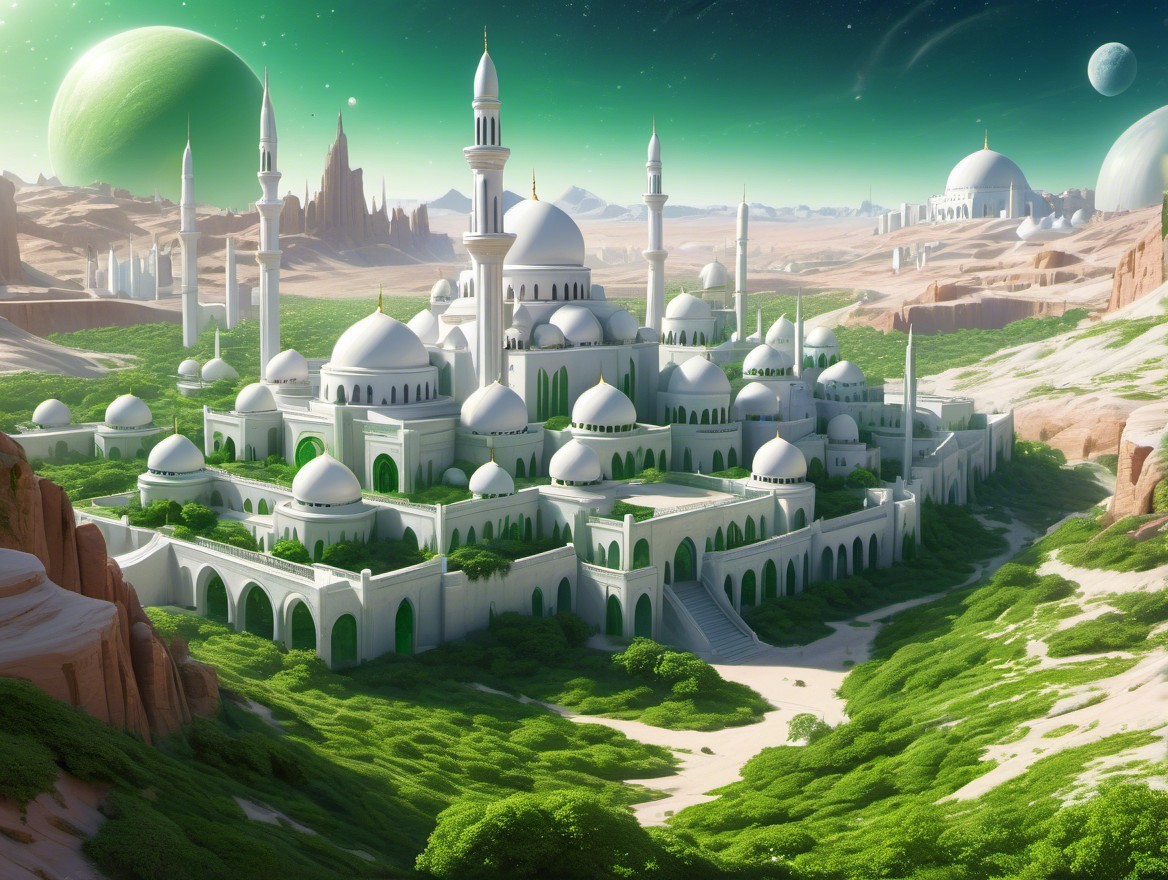 Majestic Palace Surrounded by Surreal Landscapes