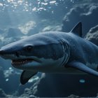 Great White Shark in Serene Ocean Environment