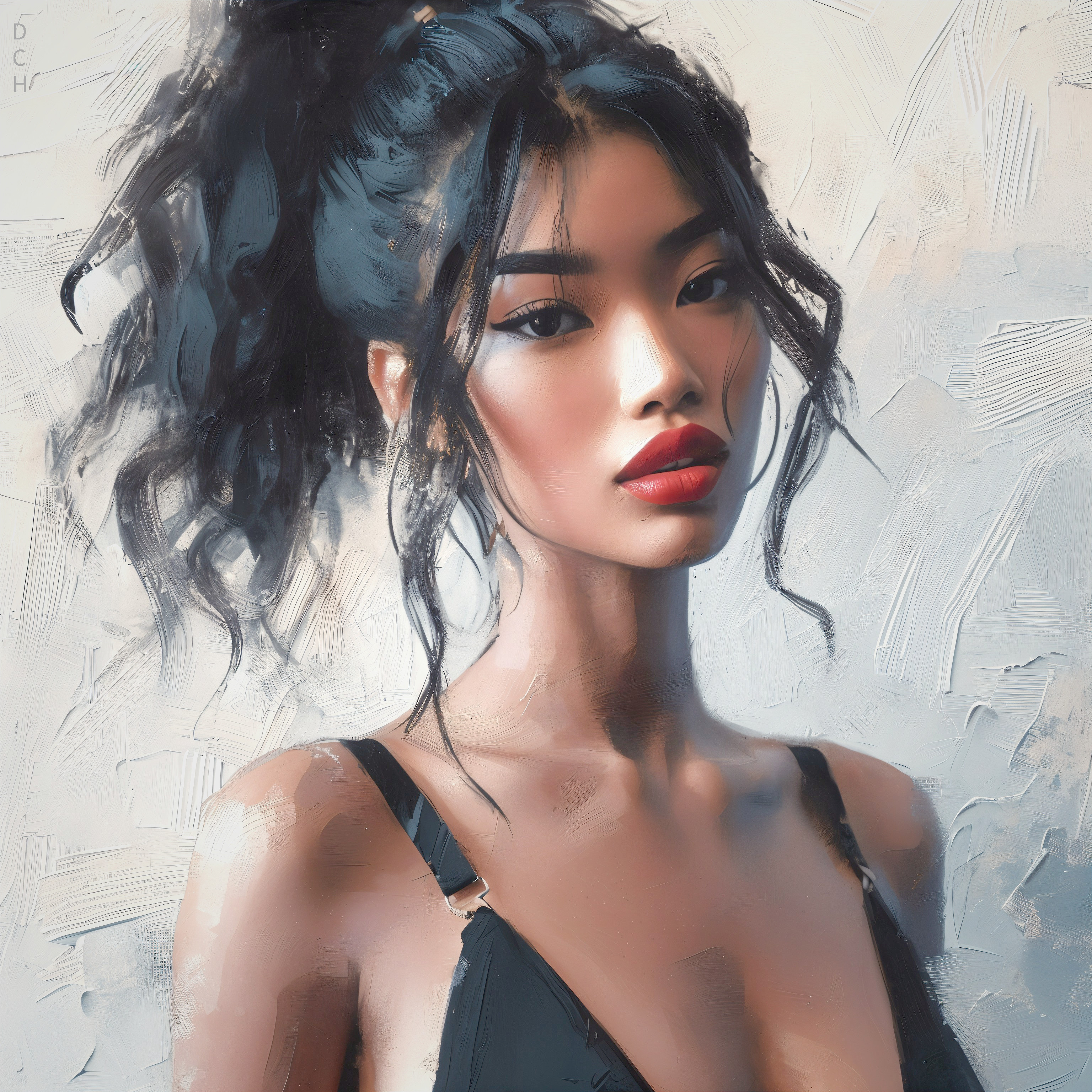 Portrait of a Confident Young Woman with Bold Features