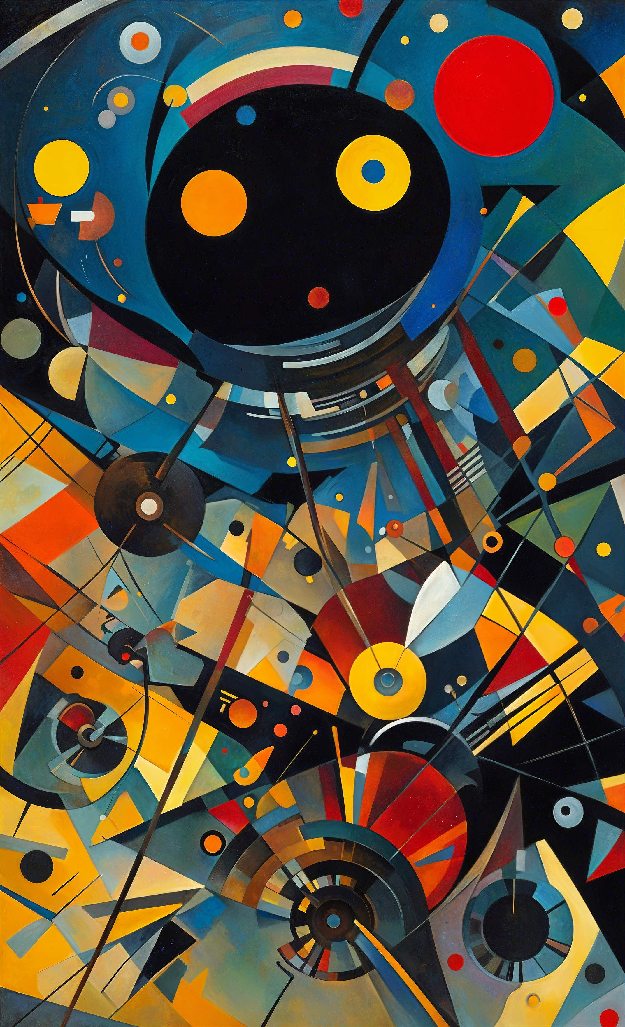 Abstract Composition of Geometric Shapes and Colors