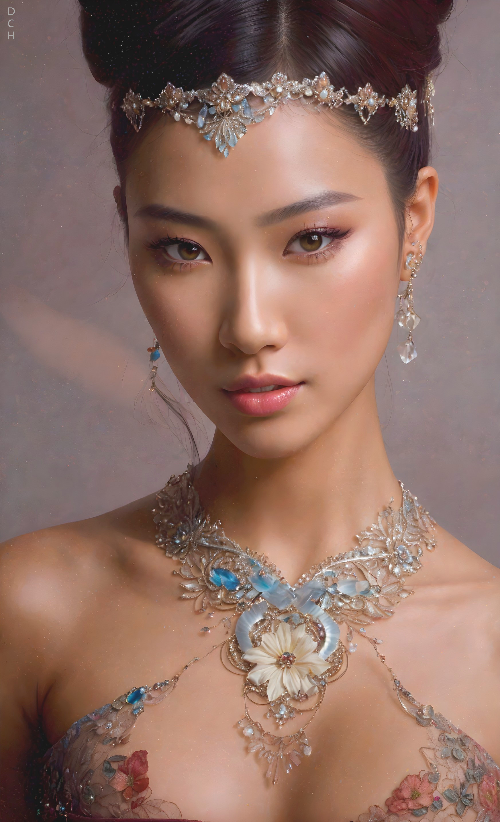 Elegant Portrait of a Young Woman with Jewelry