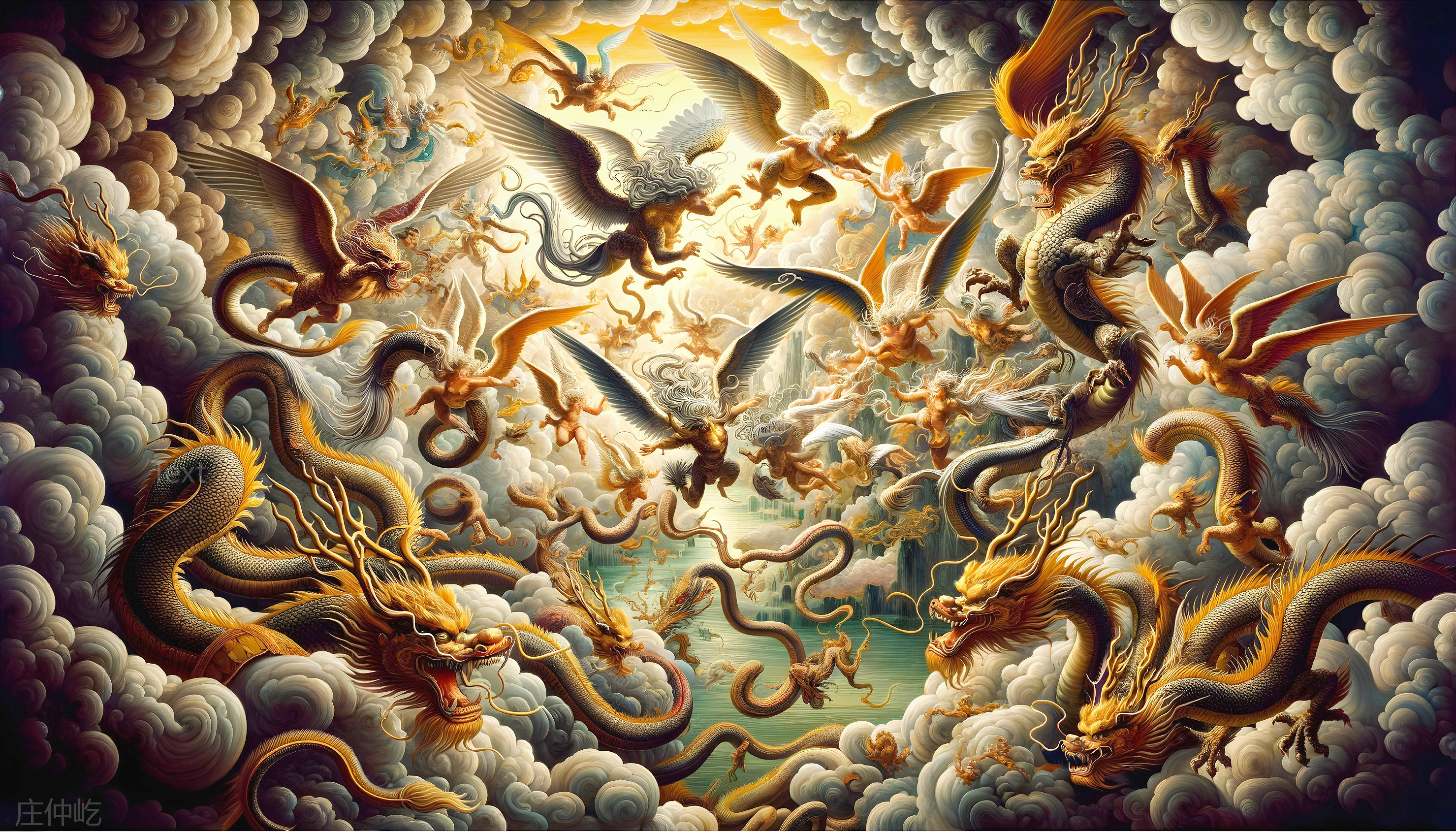 Ornate dragon artwork in traditional East Asian style