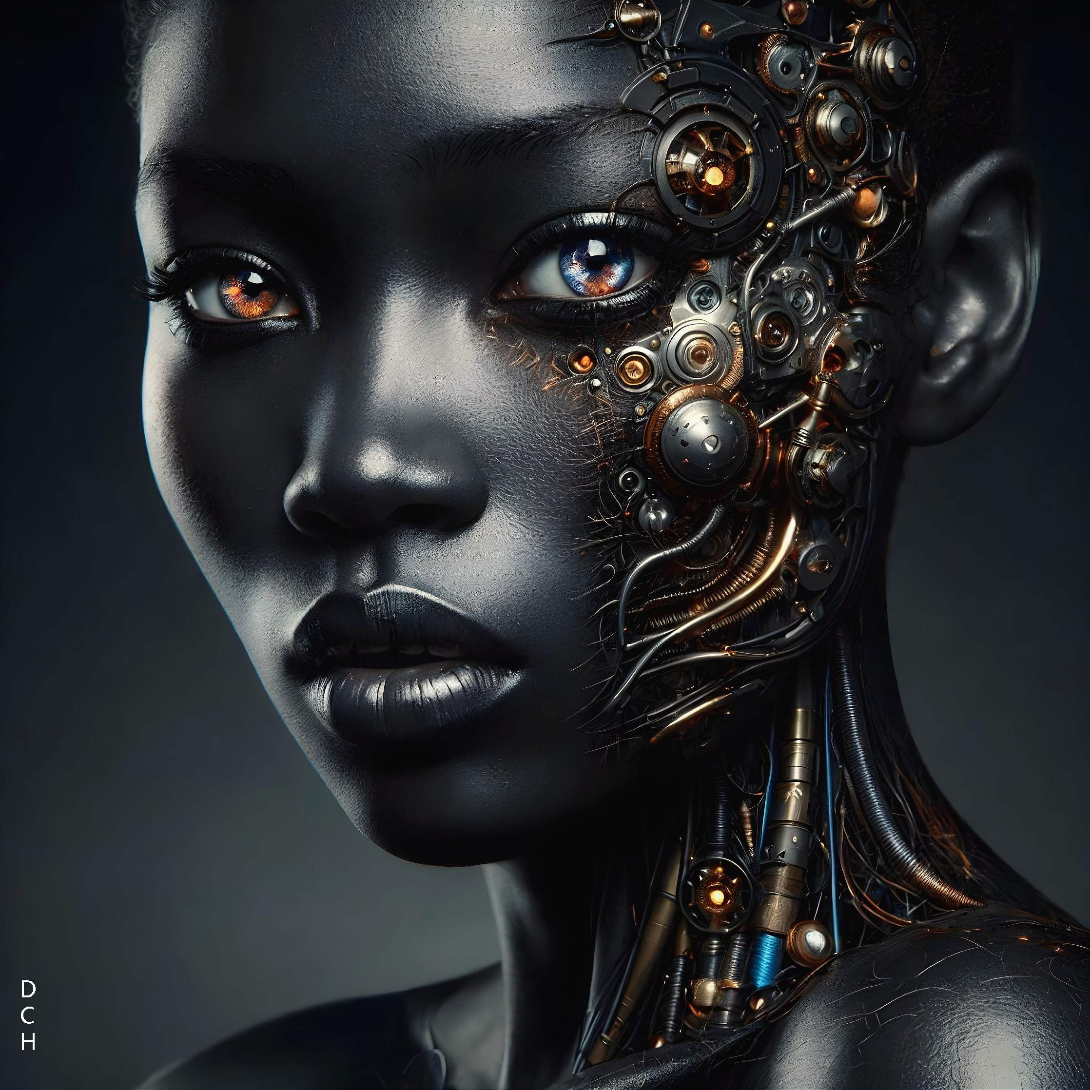 Humanoid Portrait Blending Technology and Humanity