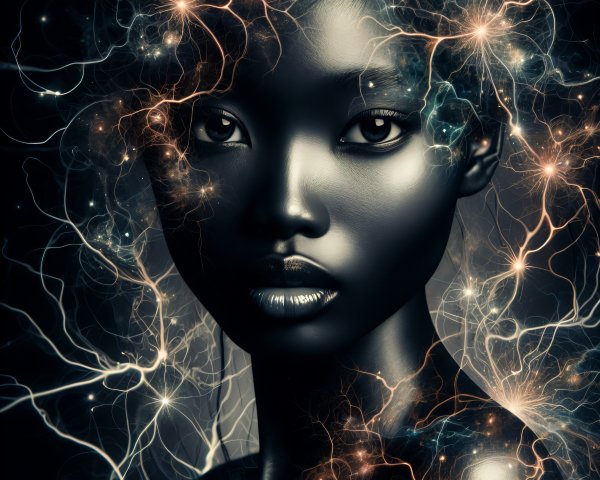 Portrait of a Young Woman with Ethereal Light Halo