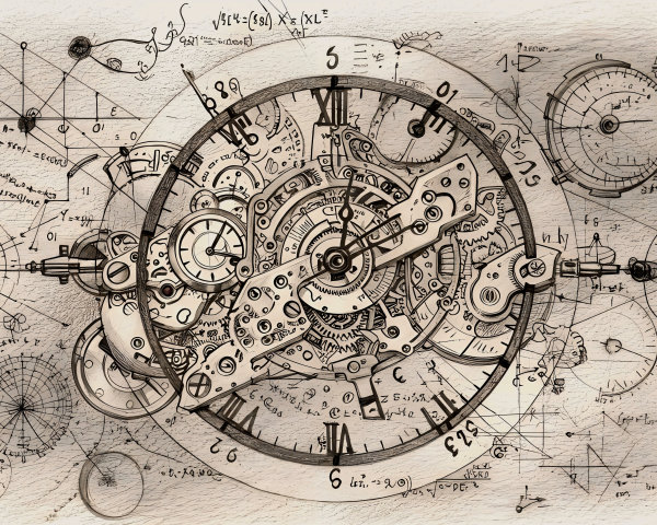 Intricate Mechanical Clockwork Design in Steampunk Style