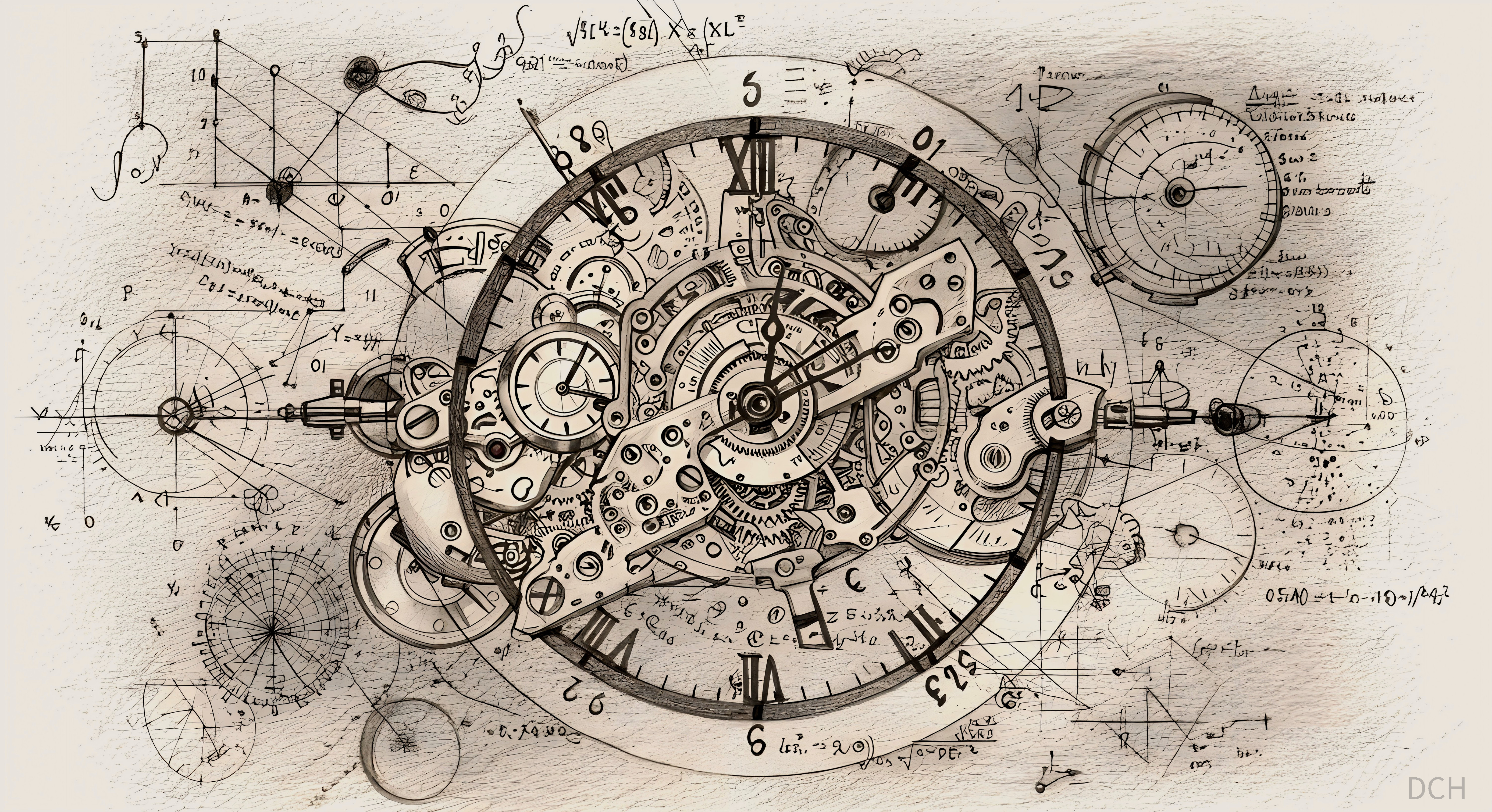Intricate Mechanical Clockwork Design in Steampunk Style