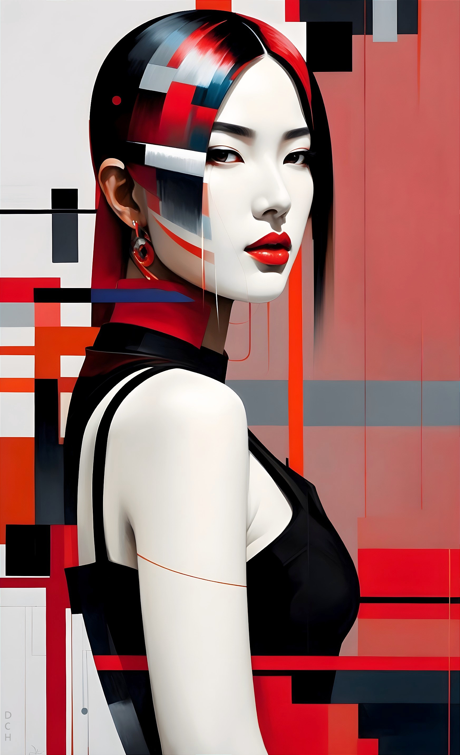 Digital Portrait of Woman with Modern Features