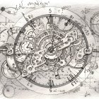Intricate Mechanical Clockwork Design in Steampunk Style