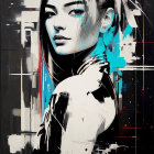 Abstract Portrait of a Woman with Bold Colors