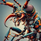 Stylized Insect with Exaggerated Features and Colors