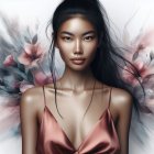 Portrait of a young woman in a rose-colored dress