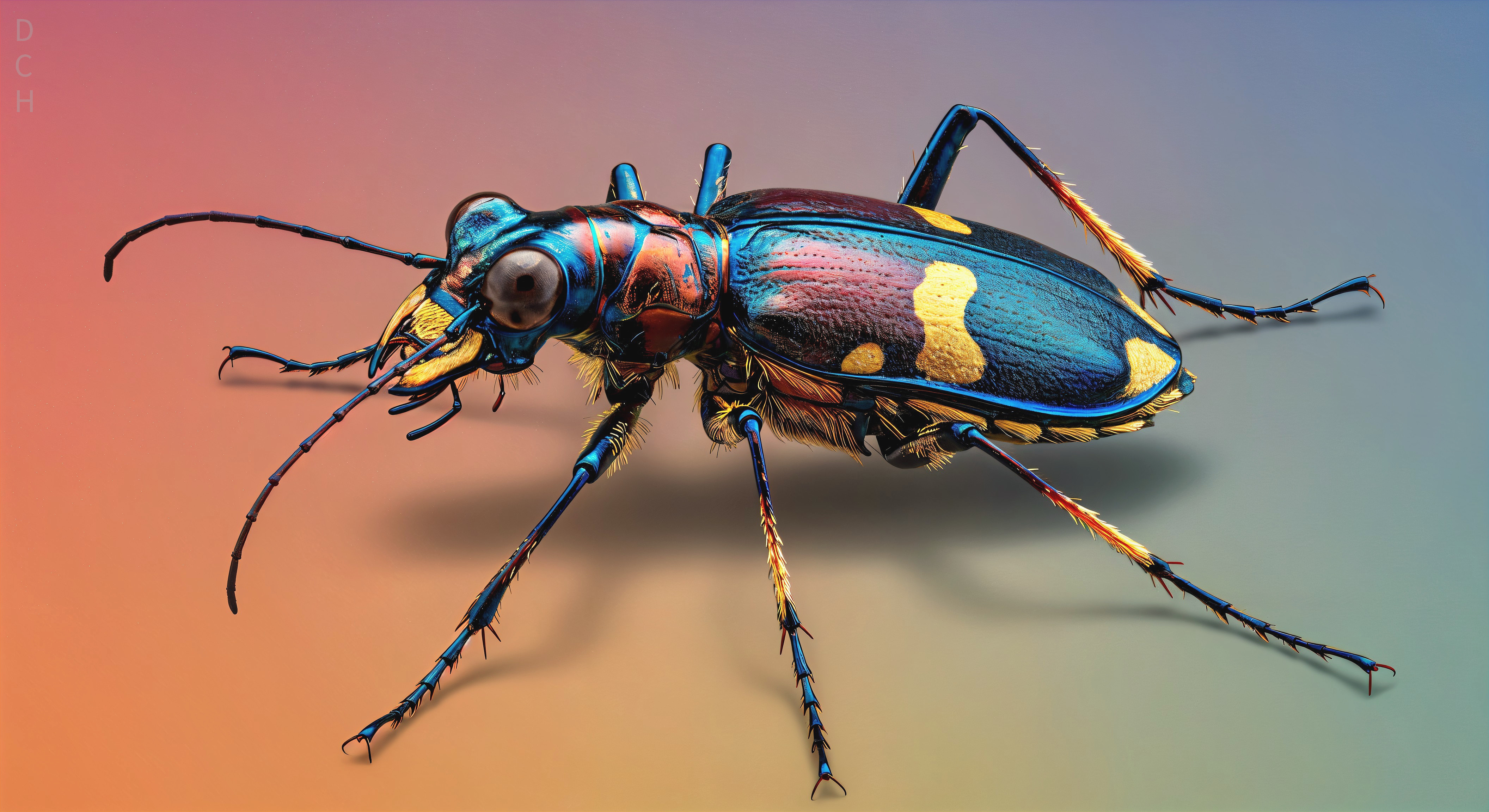 Vividly Colored Insect with Detailed Features