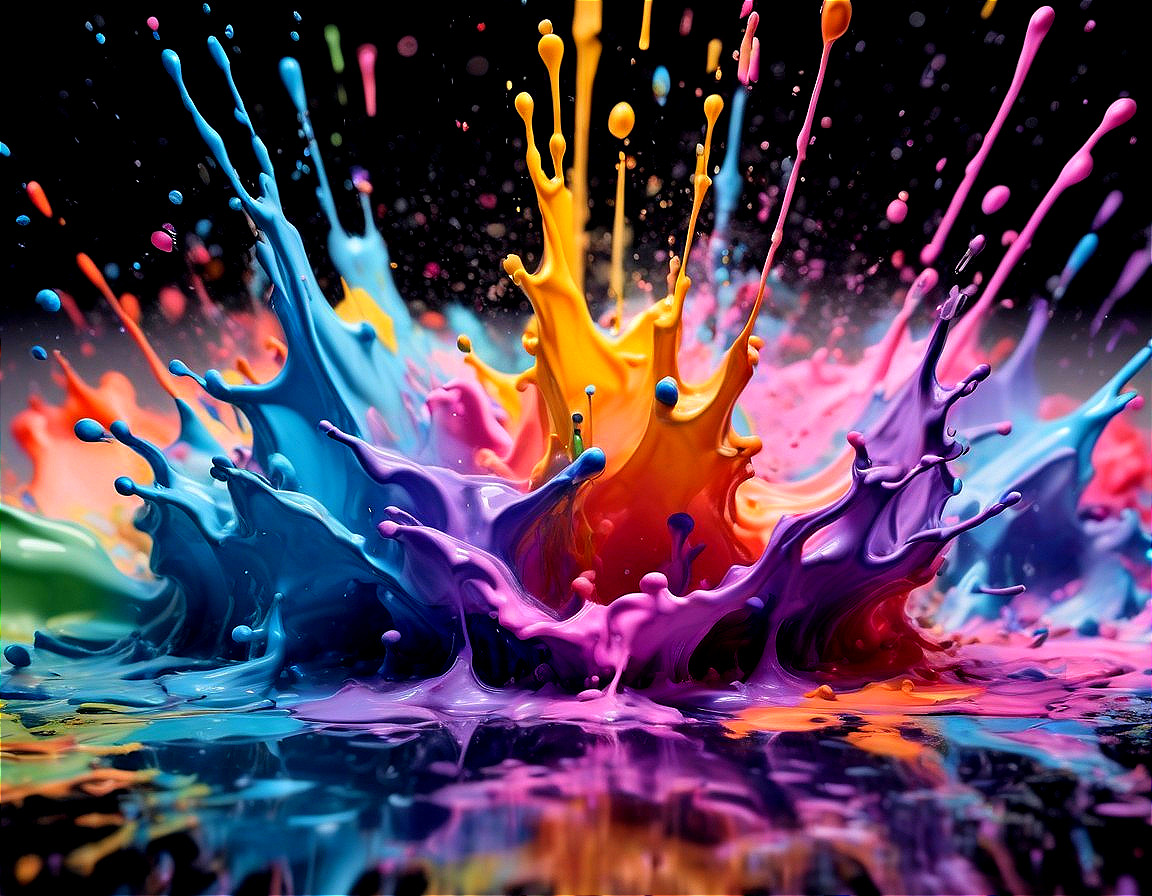 Vibrant Paints Merging in Dynamic Color Dance