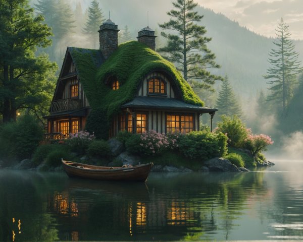 Charming Cottage by Serene Lake Surrounded by Nature