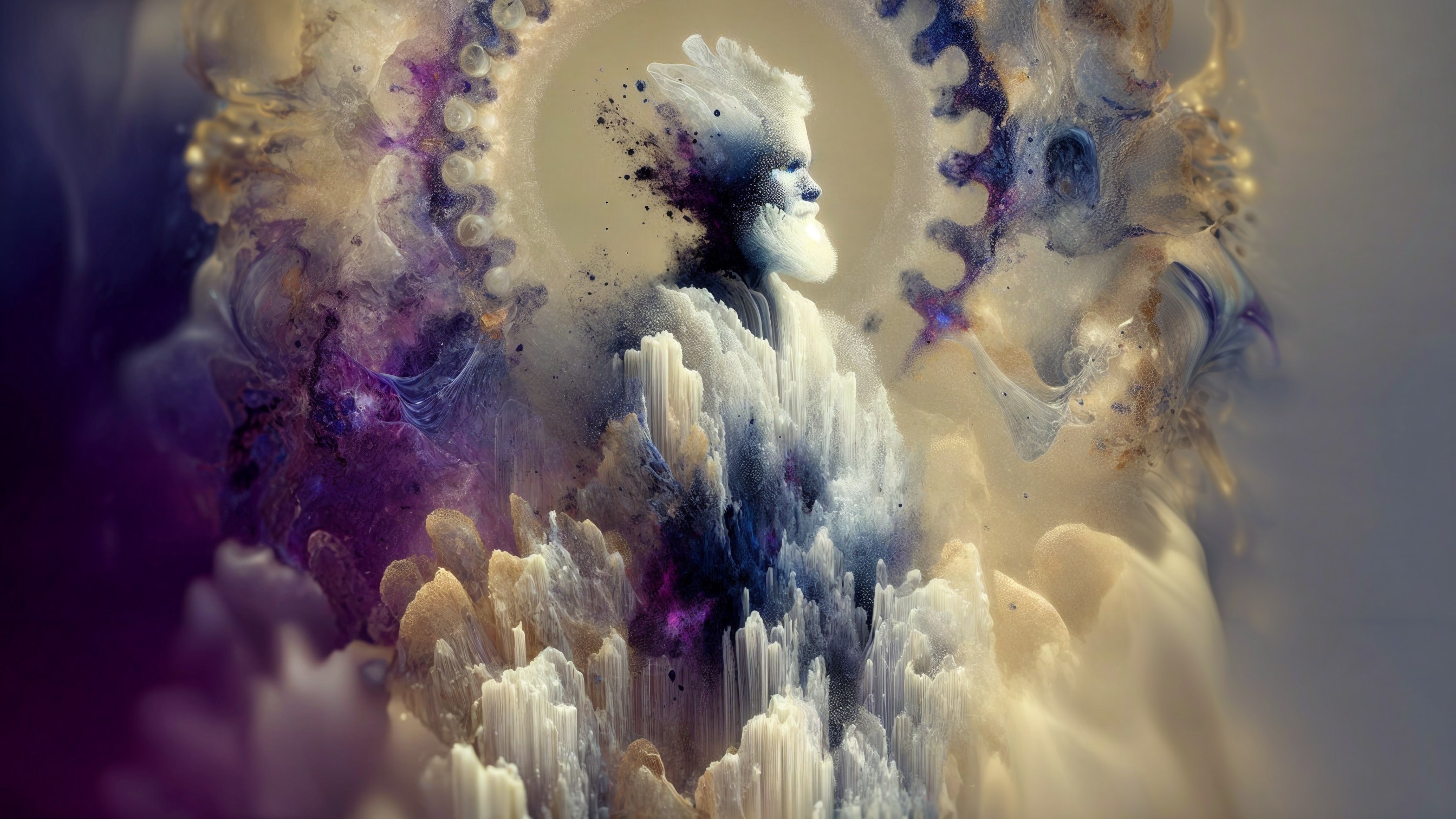 Surreal Ethereal Landscape with Majestic Figure