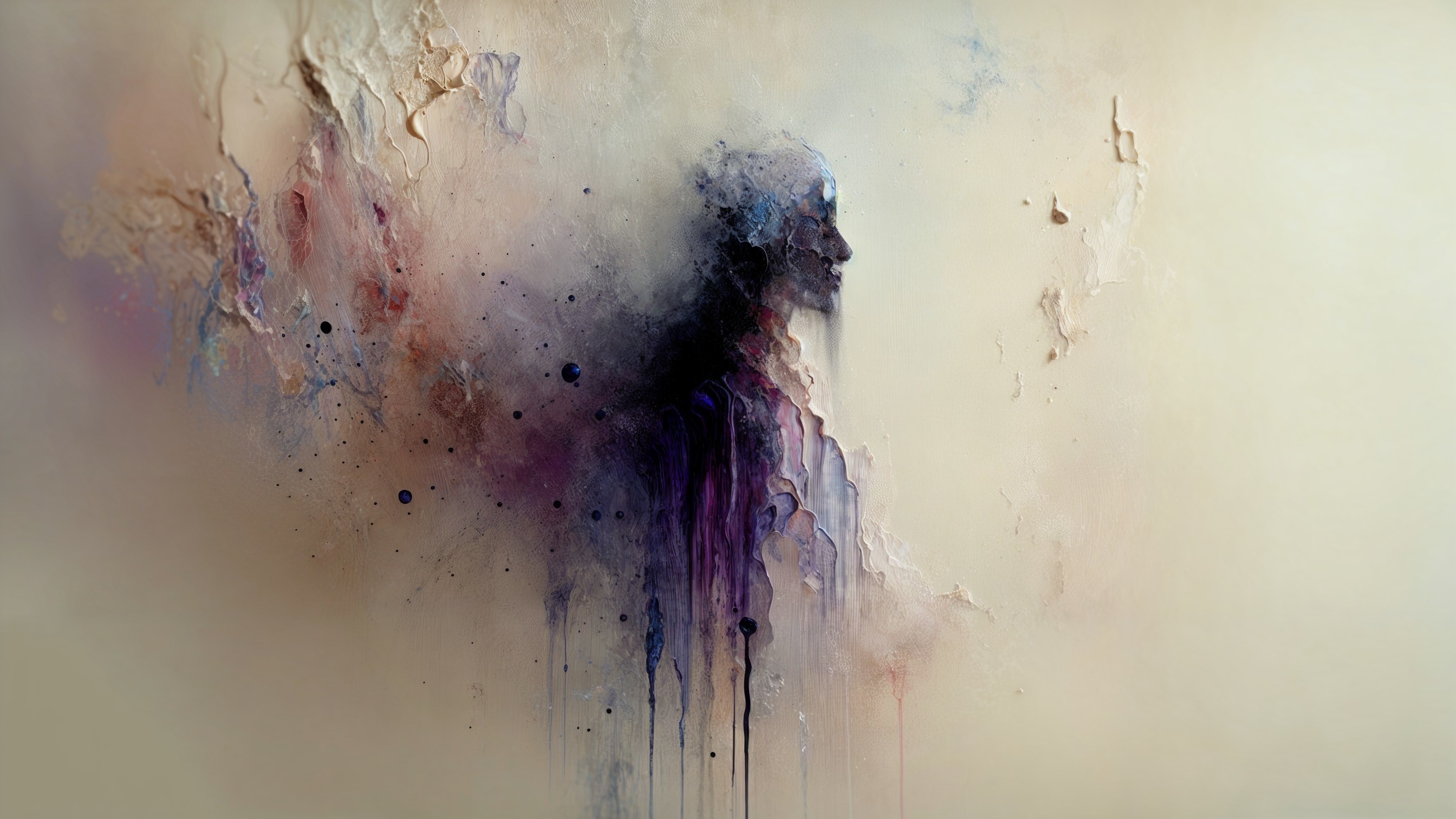 Ethereal Figure in Dreamlike Purple and Blue Hues
