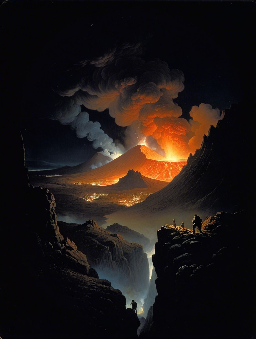 Volcanic Eruption Illuminates Dramatic Landscape