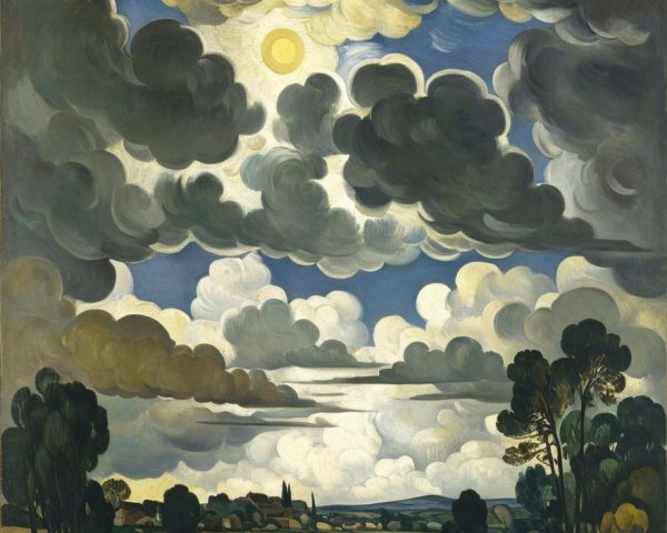 Serene Landscape with River and Dramatic Clouds