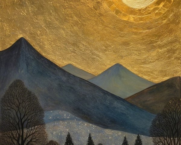 Tranquil Winter Scene with Cozy Houses and Mountains